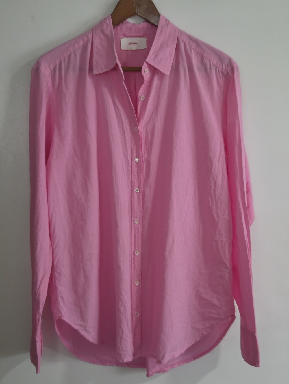 Xirena Shirt Size Small Pink Long Sleeve Lightweight Cotton